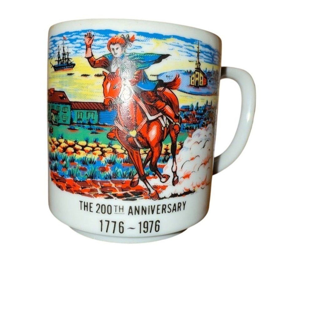 Vintage 1776-1976 Paul Revere's Ride Ceramic Coffee Mug 200th‎ anniversary Japan